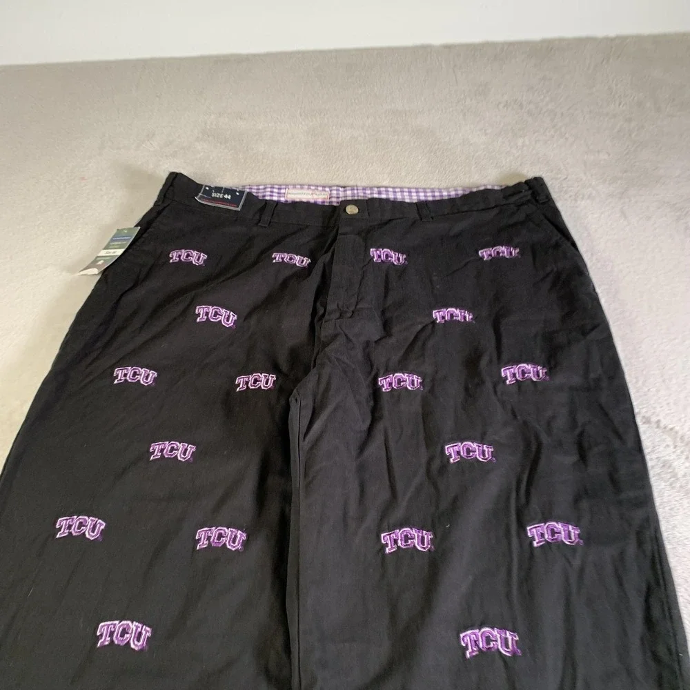 TCU Horned Frogs Pants‎ Mens 42x36 (Tag 44) Black Purple Pennington & Bailes NEW